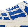 White & Blue Skel Top Low Sneakers