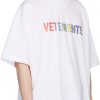 White & Multicolor Crystal Logo T-Shirt