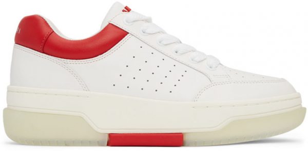 White & Red Stadium Low Sneakers