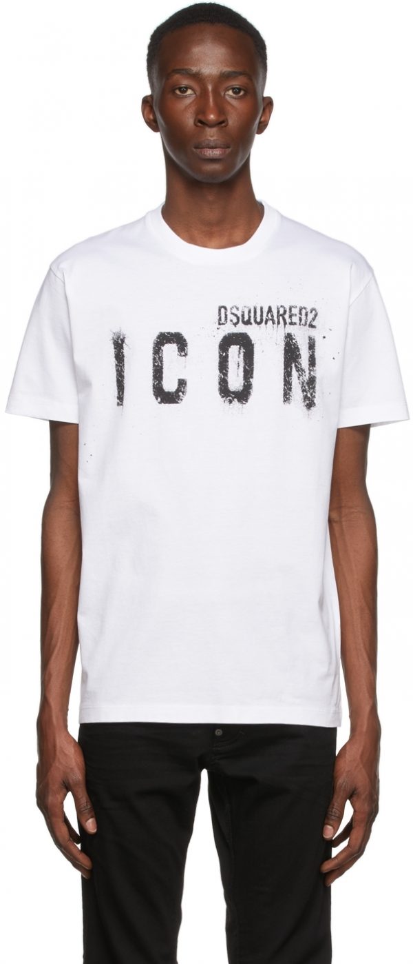 White 'Icon' Spray T-Shirt