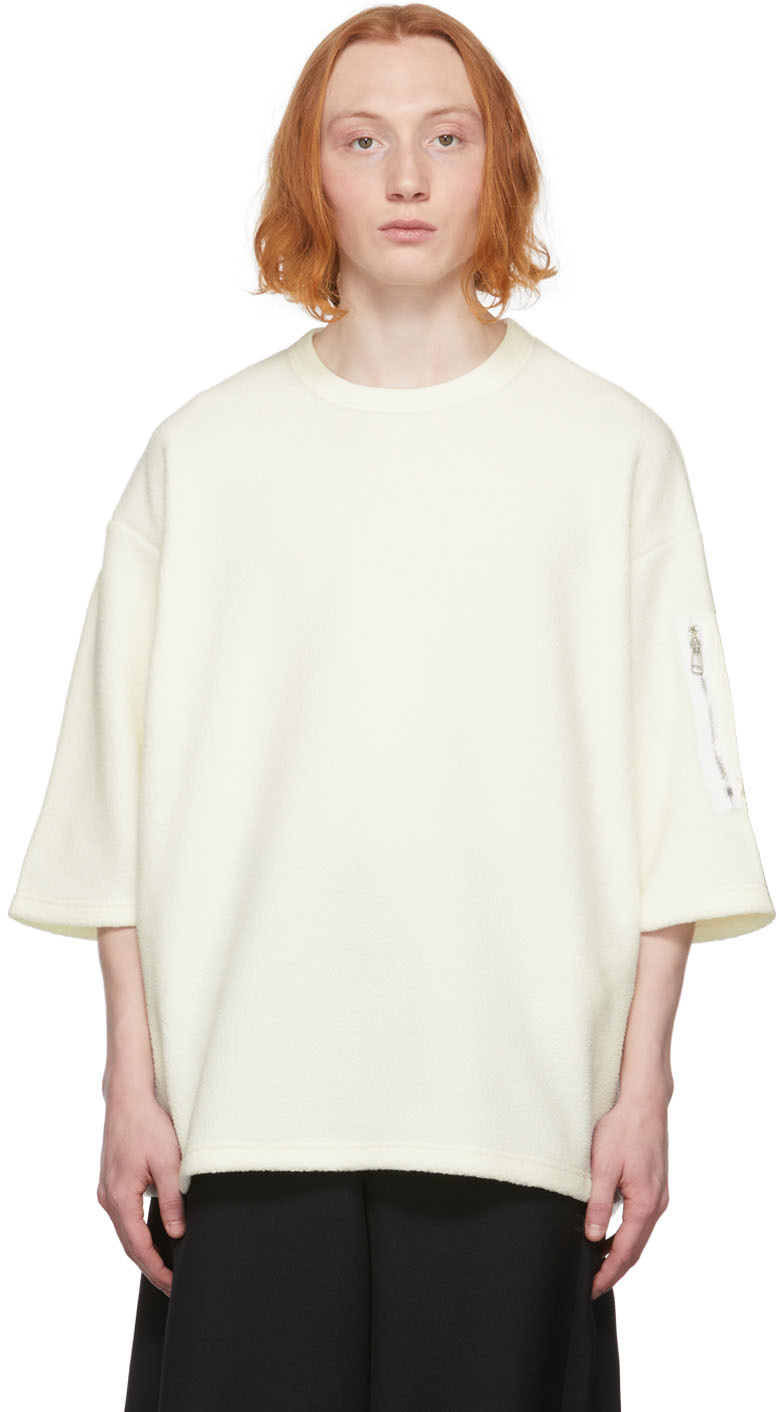 White Oversized Fleece T-Shirt